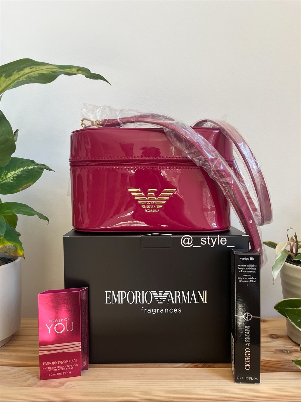 Emporio Armani Vanity Case with Strap & Full Size Mascara